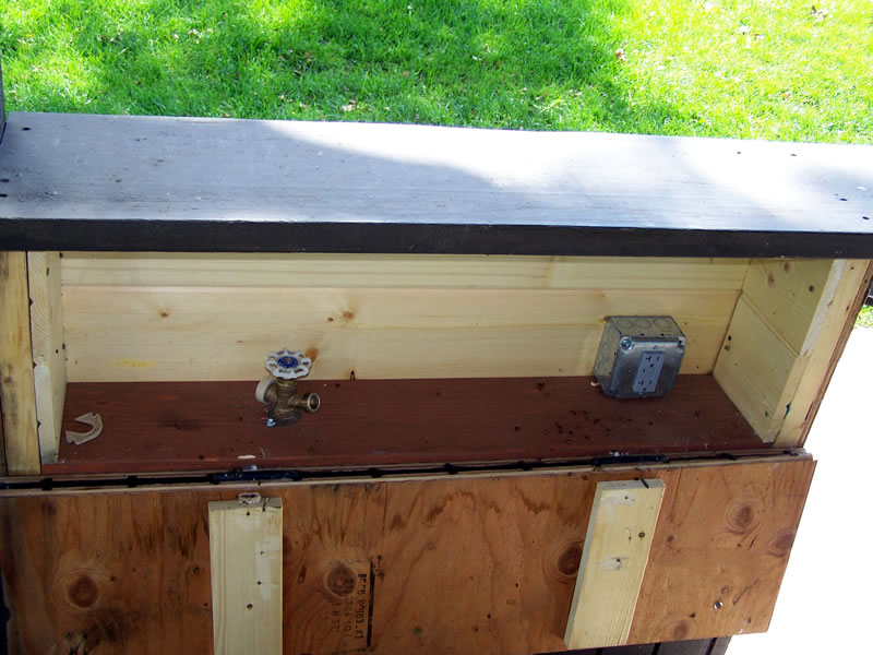 Water Spout and Electrical Outlets